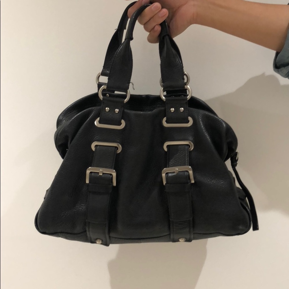 Kenneth Cole Black Motorcycle Handbag